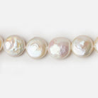 12.5mm Cream White Coin Freshwater Pearls 16 inch 32 pieces A - Beadsofcambay.com