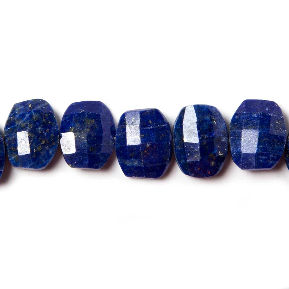 12.5x10mm Lapis Lazuli side drilled Faceted Cushion Beads 7 inch 17 pieces - Beadsofcambay.com