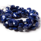 12.5x10mm Lapis Lazuli side drilled Faceted Cushion Beads 7 inch 17 pieces - Beadsofcambay.com