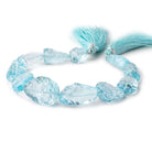 12.5x11-24x18mm Sky Blue Topaz Concave Faceted Nuggets 8 inch 11pcs - Beadsofcambay.com