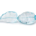 12.5x11-24x18mm Sky Blue Topaz Concave Faceted Nuggets 8 inch 11pcs - Beadsofcambay.com