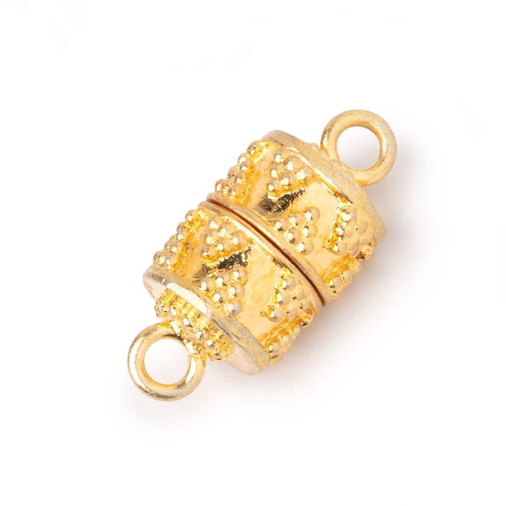15x11mm 22kt Gold plated Miligrain Triangle Magnetic Clasp 1 piece - BeadsofCambay.com