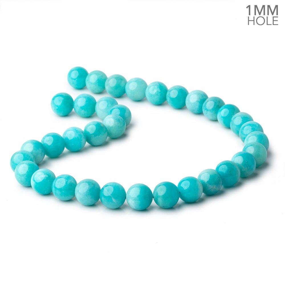 12mm Amazonite Plain Round Beads 15.5 inch 34 pieces AA 1mm hole - Beadsofcambay.com