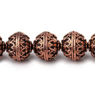 12mm Antiqued Copper Moroccan Round 8 inch 19 Beads - Beadsofcambay.com