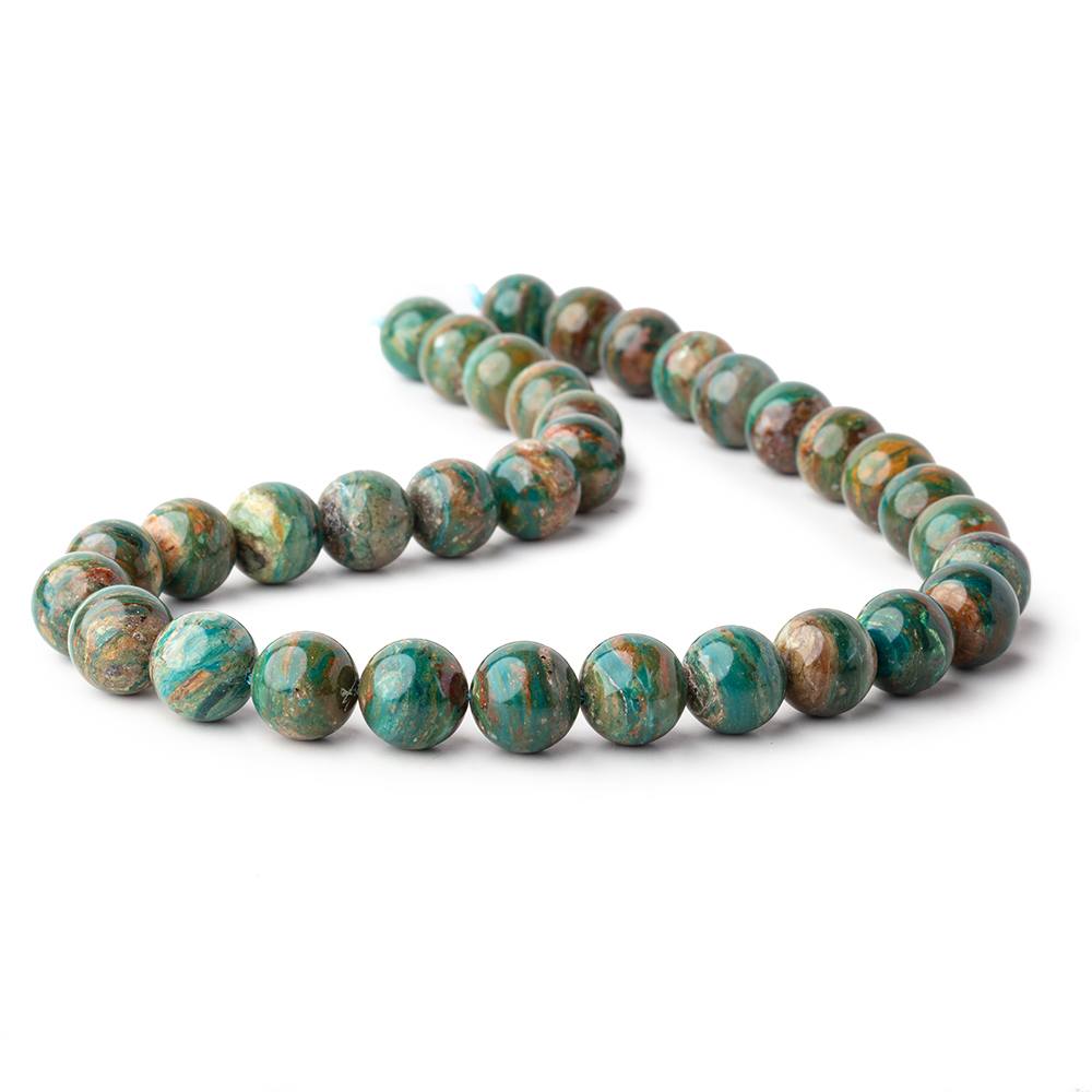 12mm Blue Peruvian Opal ( Opalina ) Plain Round Beads 16 inch 34 pieces AA - Beadsofcambay.com