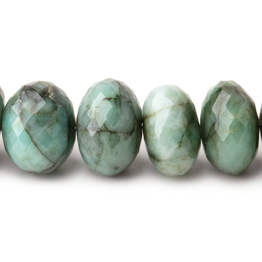 12mm Brazilian Emerald Faceted Rondelle Beads 8 inch 26 pieces - Beadsofcambay.com