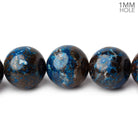 12mm Chrysocolla plain round large hole beads 16 inch 34 pieces A - Beadsofcambay.com