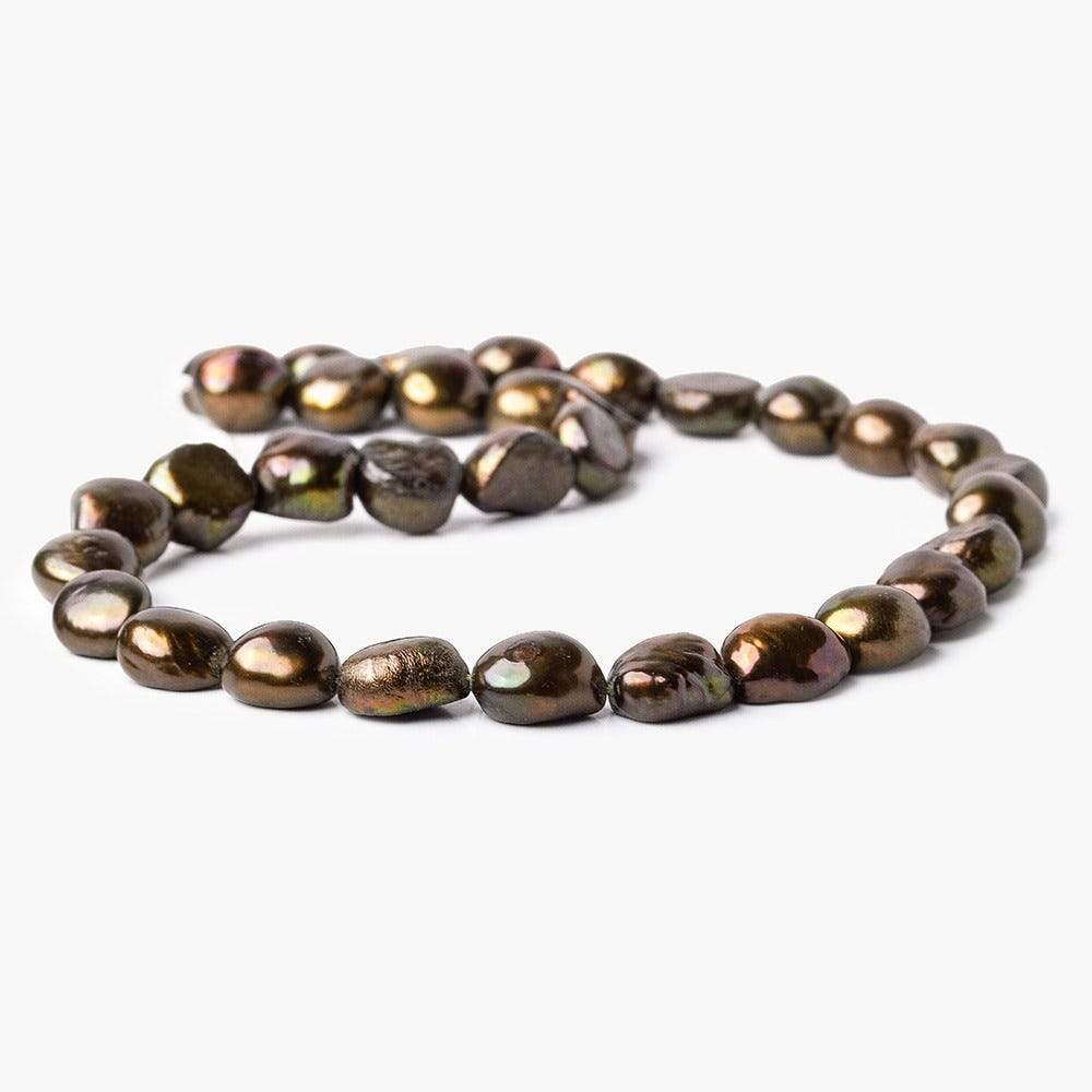12mm Cocoa Brown Baroque Pearl, 15 inch, 31 pieces - Beadsofcambay.com