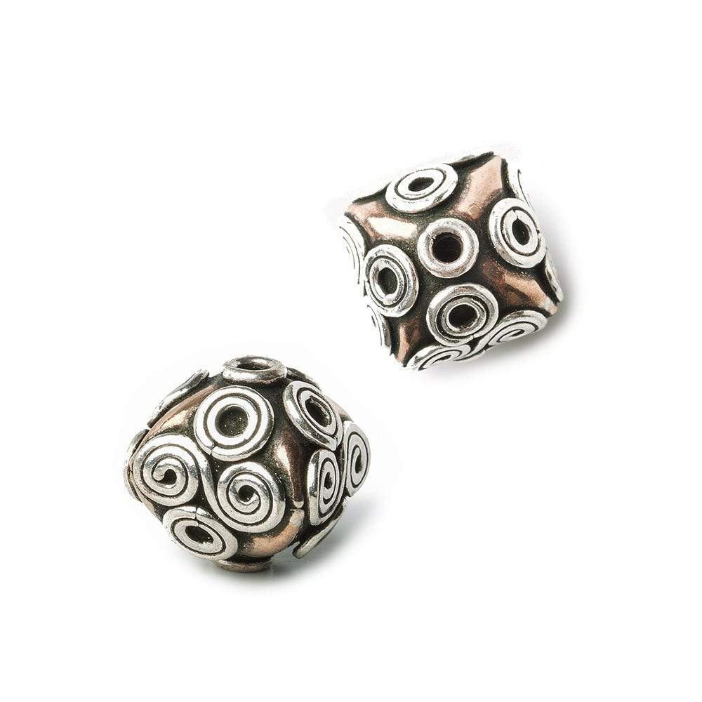 12mm Copper Bead and Sterling Silver Beads, Set of 2 - Beadsofcambay.com