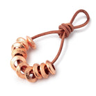 12mm Copper Brushed Disc Large Hole Beads Set of 10 pieces - Beadsofcambay.com