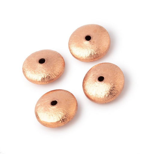 12mm Copper Brushed Rondelle Beads Set of 4 pieces - Beadsofcambay.com