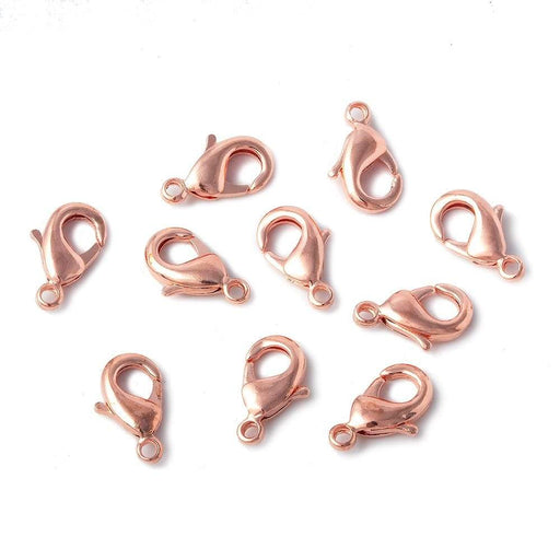 12mm Copper plated Lobster Clasp 10 pieces - Beadsofcambay.com