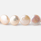 12mm Creamy Peach Coin Freshwater Pearl 15 inch 30 pieces - Beadsofcambay.com