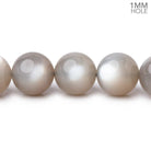 12mm Greige Moonstone Plain Round Beads 15.5 inch 34 pieces AAA 1mm Hole - Beadsofcambay.com