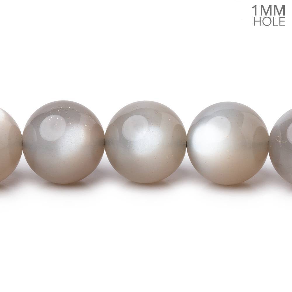 12mm Greige Moonstone Plain Round Beads 15.5 inch 34 pieces AAA 1mm Hole - Beadsofcambay.com