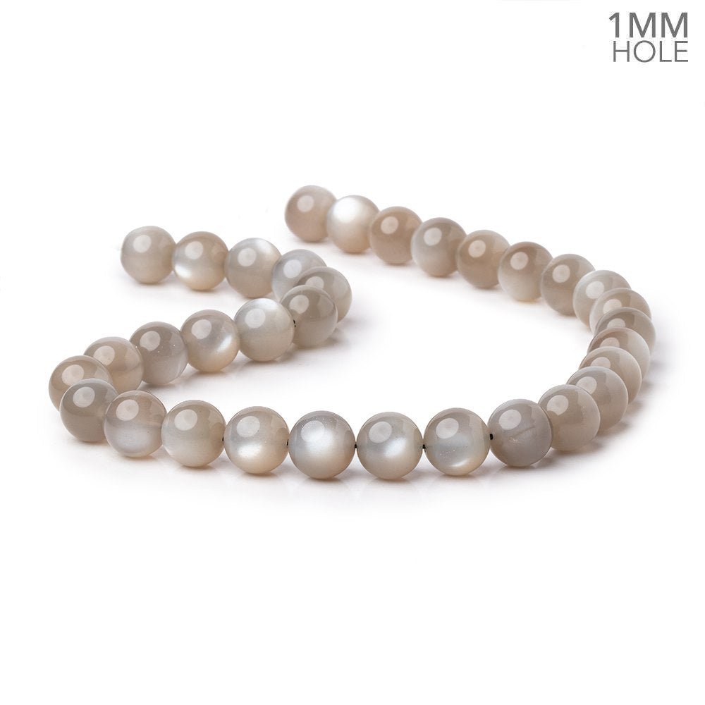 12mm Greige Moonstone Plain Round Beads 15.5 inch 34 pieces AAA 1mm Hole - Beadsofcambay.com