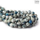 12mm K2 Azurite Granite "K2 Jasper" plain rounds 15 inch 33 beads 1mm hole - Beadsofcambay.com