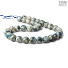 12mm K2 Azurite Granite "K2 Jasper" plain rounds 15 inch 33 beads 1mm hole - Beadsofcambay.com