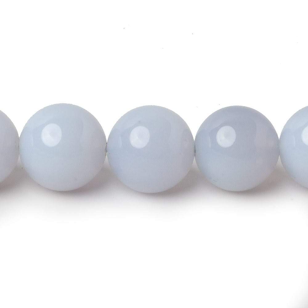 12mm Natural Periwinkle Blue Chalcedony plain rounds 16 inch 34 beads AAA - Beadsofcambay.com