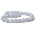 12mm Natural Periwinkle Blue Chalcedony plain rounds 16 inch 34 beads AAA - Beadsofcambay.com