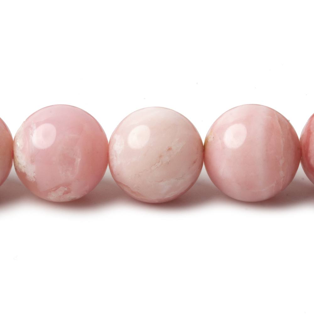 12mm Pink Peruvian Opal Plain Rounds 16 inch 35 beads A - Beadsofcambay.com