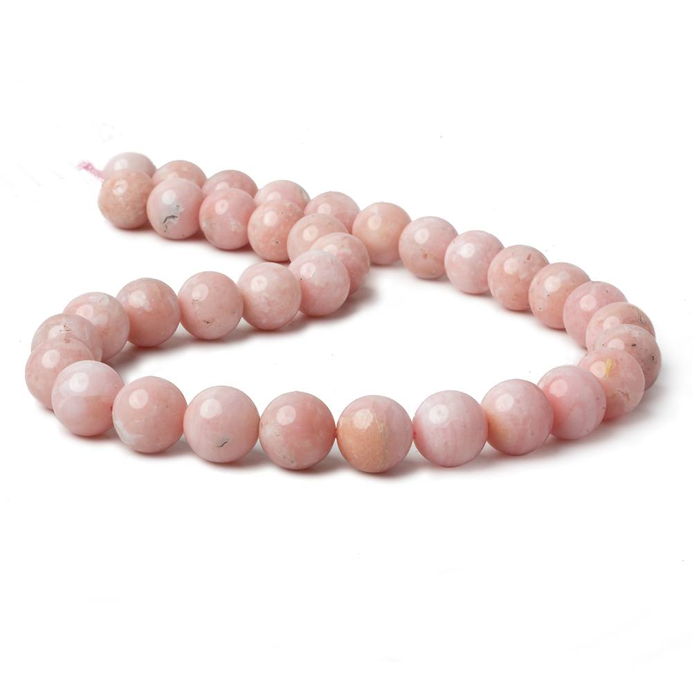 12mm Pink Peruvian Opal Plain Rounds 16 inch 35 beads A - Beadsofcambay.com