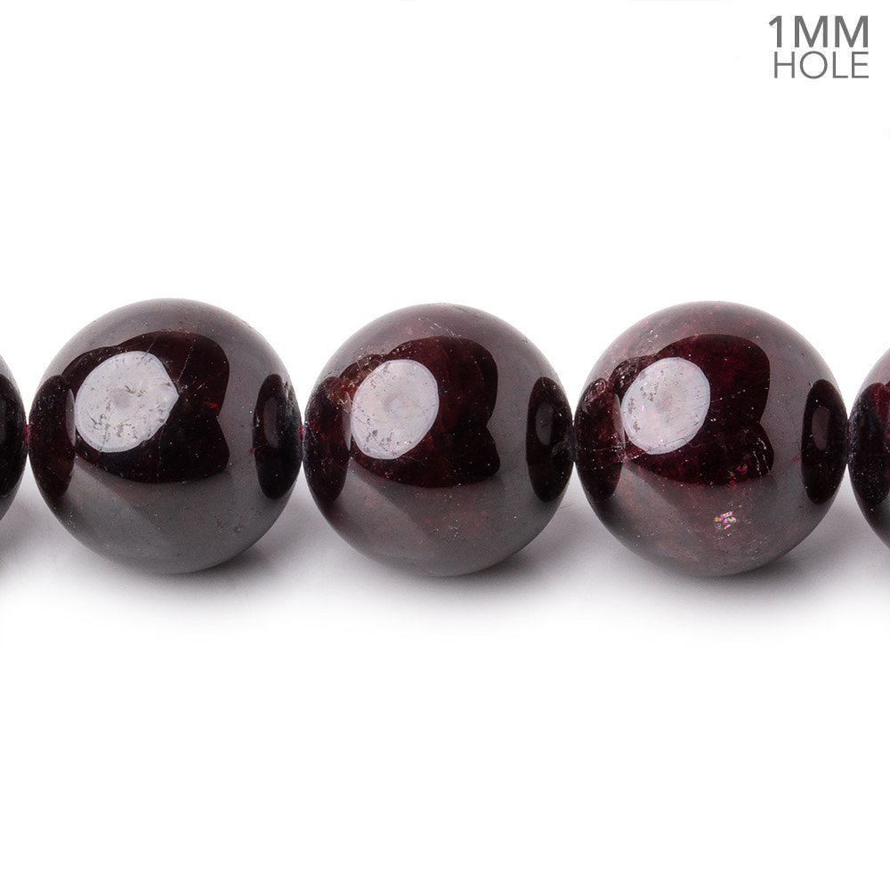 12mm Red Garnet Plain Round Beads 15.5 inch 31 pieces 1mm Hole - Beadsofcambay.com