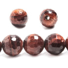 12mm Red Tiger's Eye large hole faceted rounds 7.5 inches 17 beads - Beadsofcambay.com