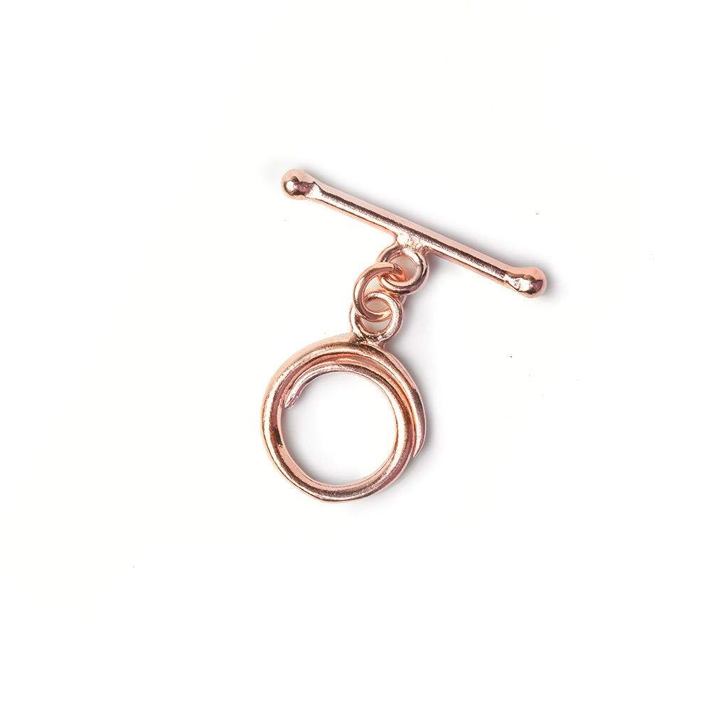 12mm Rose Gold plated Sterling Silver Swirl Toggle 1 piece - Beadsofcambay.com