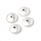 12mm Silver Plated Copper Brushed Rondelle Beads Set of 4 pieces - Beadsofcambay.com