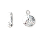 12mm Sterling Silver Box Clasp Round Hammered Design 1 piece - Beadsofcambay.com