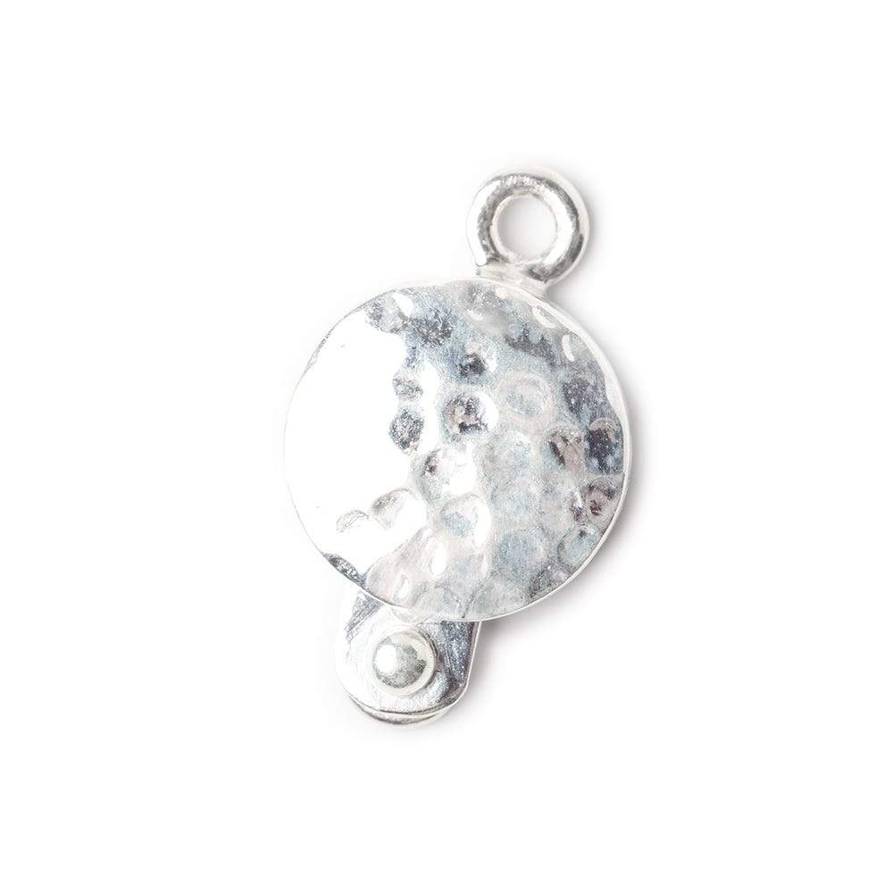 12mm Sterling Silver Box Clasp Round Hammered Design 1 piece - Beadsofcambay.com