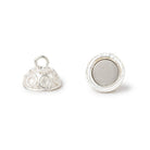 12mm Sterling Silver Circle Miligrain Ball Magnetic Clasp 1 piece - Beadsofcambay.com