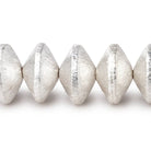 12mm Sterling Silver Plated Copper Brushed Disc 8 inch 27 Beads - Beadsofcambay.com