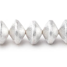 12mm Sterling Silver Plated Copper Brushed Disc Beads 8 inch 23 pieces - Beadsofcambay.com