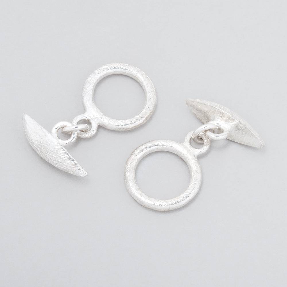 12mm Sterling Silver Toggle Brushed Marquise Design 1 piece - Beadsofcambay.com
