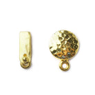 12mm Vermeil Box Clasp Round Hammered Design 1 piece - Beadsofcambay.com