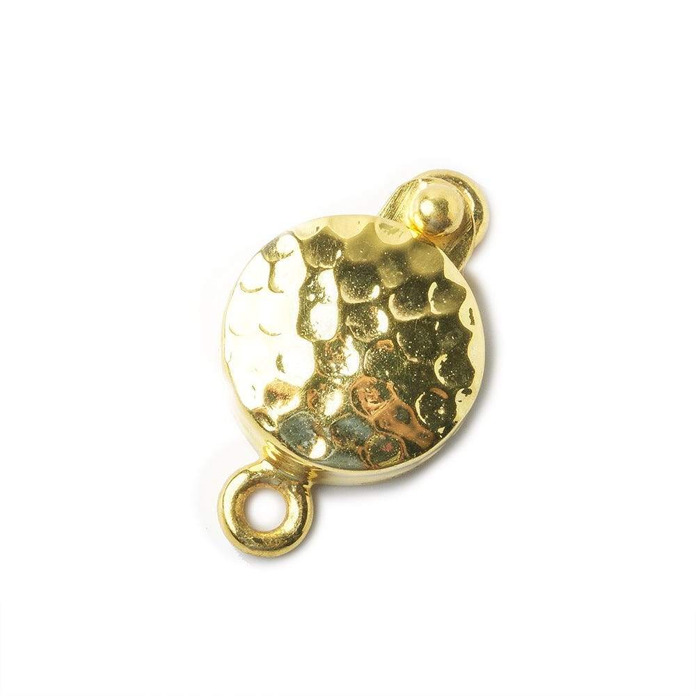 12mm Vermeil Box Clasp Round Hammered Design 1 piece - Beadsofcambay.com