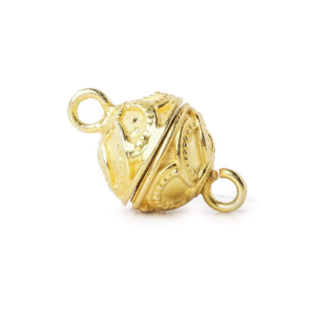 12mm Vermeil Magnetic Clasp with Swirl Design 1 piece - Beadsofcambay.com