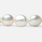12mm White Iridescent Coin Freshwater Pearls 15 inch 29 pieces A - Beadsofcambay.com
