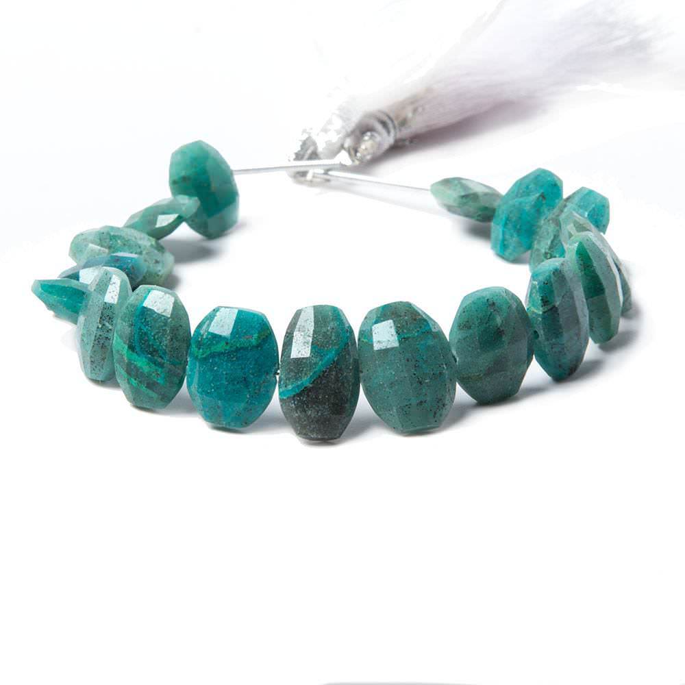 12x10-13x10mm Chrysocolla Faceted Cushion Beads 6 inches 15 pieces - Beadsofcambay.com