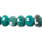 12x10-13x10mm Chrysocolla Faceted Cushion Beads 6 inches 15 pieces - Beadsofcambay.com