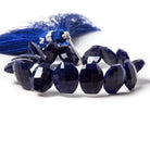 12x10-13x10mm Sodalite side drilled Faceted Cushion Beads 6 inch 15 pieces - Beadsofcambay.com