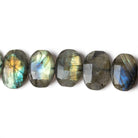 12x10-14x10mm Labradorite side drilled Faceted Cushion beads 6 inch 14 pcs - Beadsofcambay.com