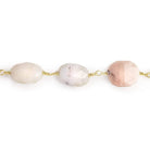 12x10-14x10mm Pink Peruvian Opal faceted oval Gold Chain by the foot 17 pieces - Beadsofcambay.com