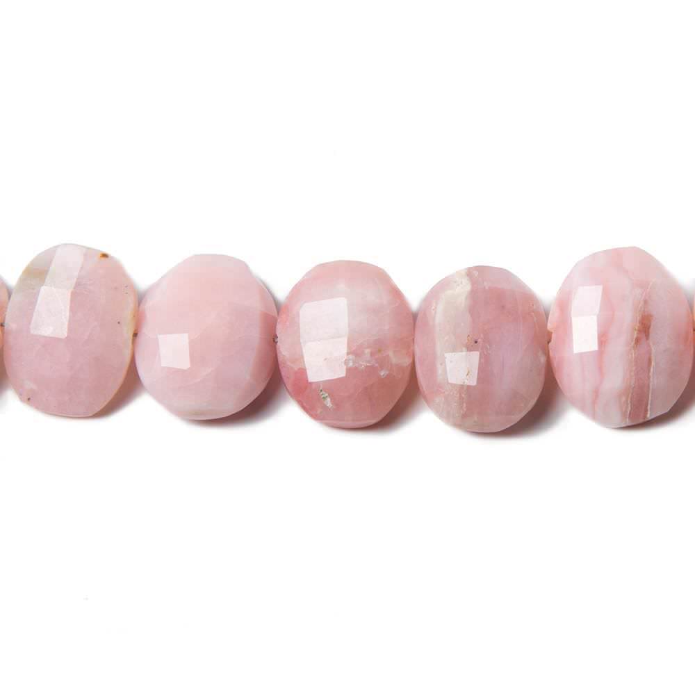 12x10-14x10mm Pink Peruvian Opal Side Drilled Faceted Cushion 6 in. 14 beads - Beadsofcambay.com