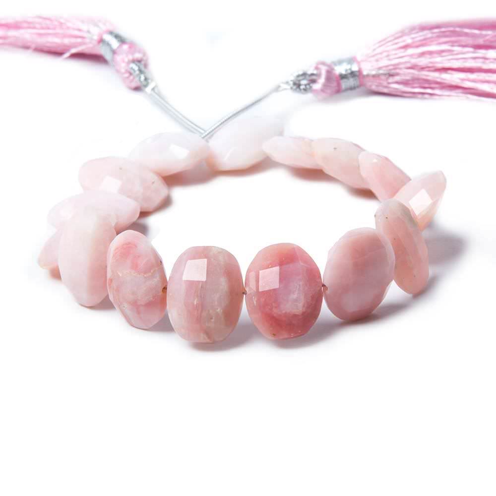 12x10-14x10mm Pink Peruvian Opal Side Drilled Faceted Cushion 6 in. 14 beads - Beadsofcambay.com
