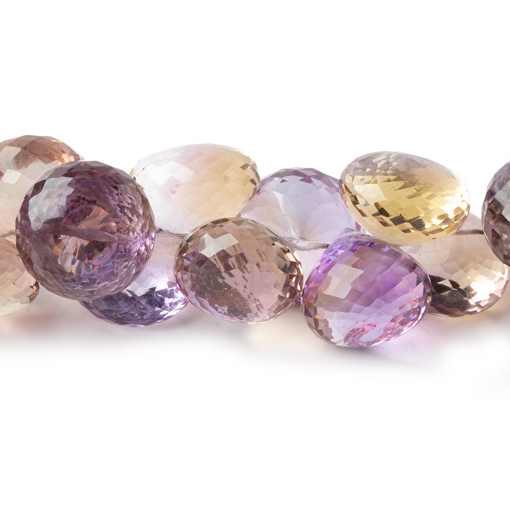 12x10-14x11mm Ametrine faceted candy kiss beads 9 inch 39 pieces AAA - Beadsofcambay.com