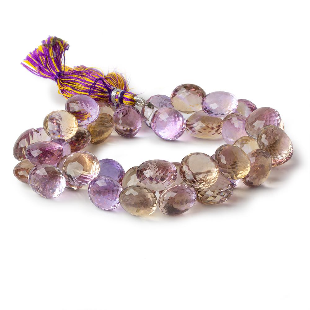 12x10-14x11mm Ametrine faceted candy kiss beads 9 inch 39 pieces AAA - Beadsofcambay.com