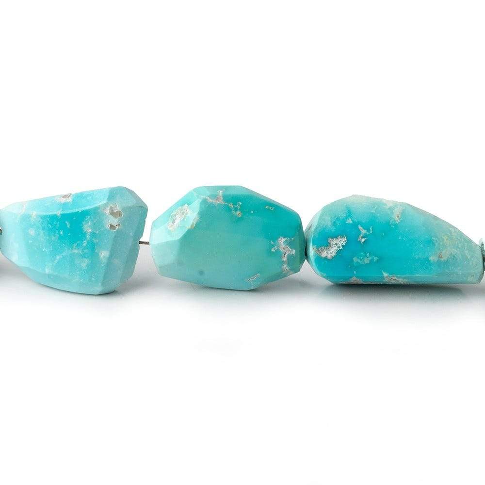 12x10-14x12mm Treated Turquoise faceted nuggets 8 inch 12 beads - Beadsofcambay.com